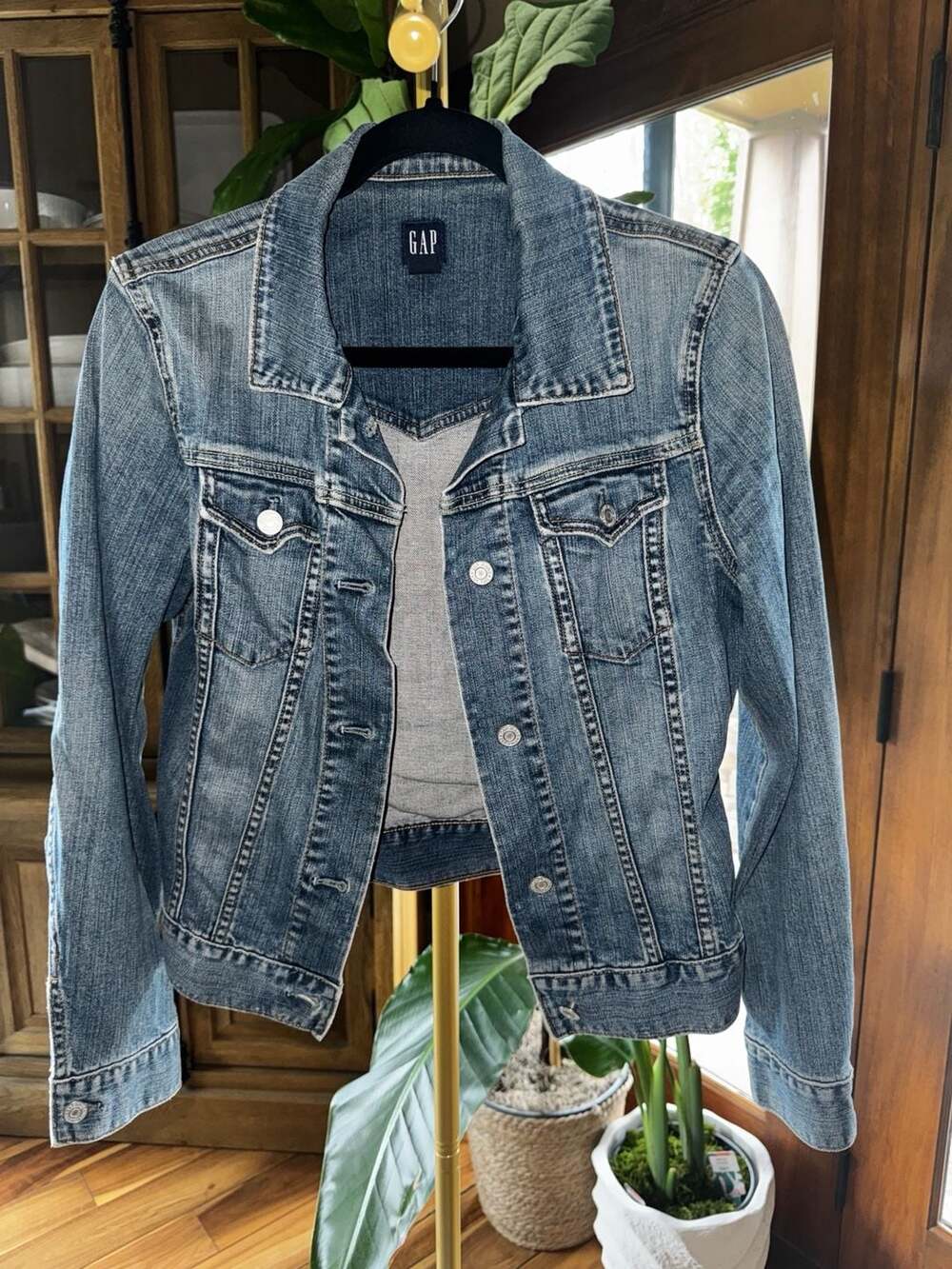 GAP Denim Jacket Size S Blue Stretch Cotton